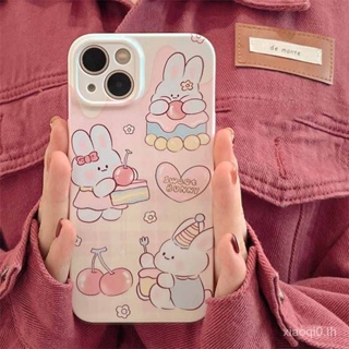 เคสป้องกันโทรศัพท์มือถือ แบบนิ่ม ลายกระต่าย กันกระแทก สําหรับ iPhone 14Promax 13Pro 12mini 11 xs xr xsmax 7 8plus