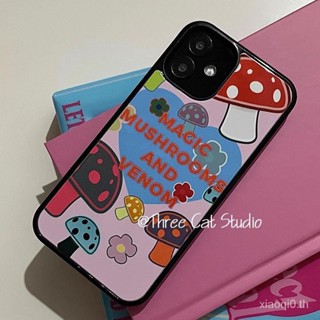 เคสโทรศัพท์มือถือ กันกระแทก ลายตัวอักษรภาษาอังกฤษ เห็ด สไตล์เกาหลี สําหรับ iPhone 14promax 13 11 12 xs xr xsmax 7 8plus