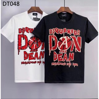 Dsquared2 ใหม่ เสื้อยืดลําลอง ผ้าฝ้าย แขนสั้น ทรงสลิม แฟชั่นฤดูร้อน สําหรับผู้ชาย D2