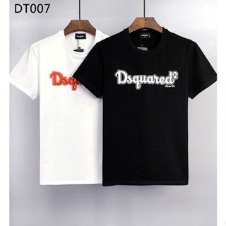 ใหม่ เสื้อยืดคอกลม แขนสั้น ผ้าฝ้าย พิมพ์ลายโมโนแกรม Dsquared2 Milan แฟชั่น สําหรับผู้ชาย