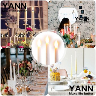 Yann1 โคมไฟเทียน LED พลาสติก ไร้เปลวไฟ 4 สี ใช้แบตเตอรี่ สําหรับตกแต่งปาร์ตี้วันเกิด 6 ชิ้น