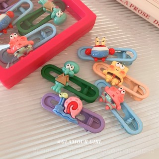 0827YWBY Colorful Macaron Childlike Cute Barrettes Five-Piece Cartoon Series Duckbill Clip Sweet Girl Hair Accessories for Women TIMM