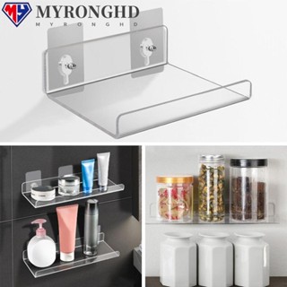 Myronghd ชั้นวางของอะคริลิคใส แบบติดผนัง ทนทาน สําหรับห้องน้ํา