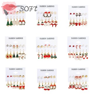 เครื่องประดับ ต่างหู โลหะผสม จี้การ์ตูนต้นคริสต์มาส สไตล์พังก์โกธิค