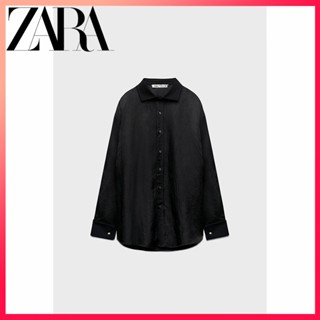 Zara ฤดูใบไม้ร่วงใหม่ เสื้อผ้าผู้หญิง จีบเสื้อหลวม