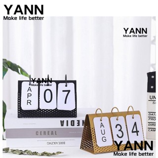 Yann1 ปฏิทินตั้งโต๊ะ เหล็กเหล็ก ทนทาน ใช้ซ้ําได้ สีดํา สําหรับสํานักงาน