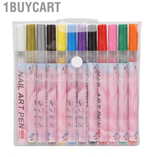 1buycart Nail Painting  Pens Easy Grip Portable Art Set 12 Colors Safe Long Lasting Quick Dry DIY for Flower Pattern