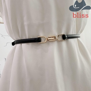 Bliss เข็มขัดหนัง PU บาง หรูหรา บุคลิกภาพผู้หญิง ชุดปรับเข็มขัดเอว