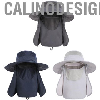 Calinodesign Sun Hat UV Protection Cap Wide Brim Nylon Breathable Quick Dry UPF 50+ Fishing with Removable Face Neck Flap Cover