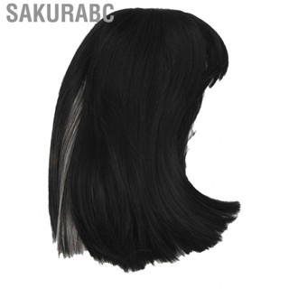 Sakurabc Ears Dye Wig  Stylish Short Straight Easy Use Versatile Breathable for Parties Daily Life