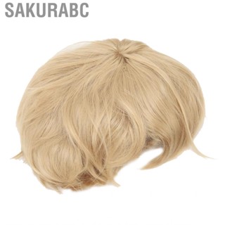 Sakurabc Short Wig  Personalized Men High Density Easy Clean Environmentally Friendly Heat Resistant for Cosplay Activities