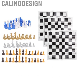 Calinodesign International Chess Set Wearproof Pieces Board with Storage Iron Box for Family Party Travel