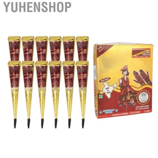 Yuhenshop Tattoo  Cone  Temporary Easy To Clean Sweat Proof 12pcs Safe Ingredients for Body