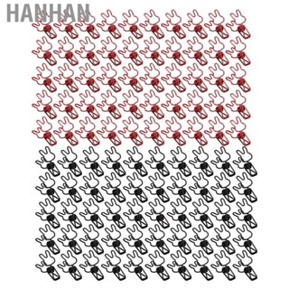 Hanhan 100Pcs Bunny Binder Clips Hollow Out Strong Metal Multi Purpose Small Paper