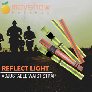 Mayshow เข็มขัดสะท้อนแสงเดินสูงมองเห็นกลางคืนปลอดภัยสะท้อนแสงเอว