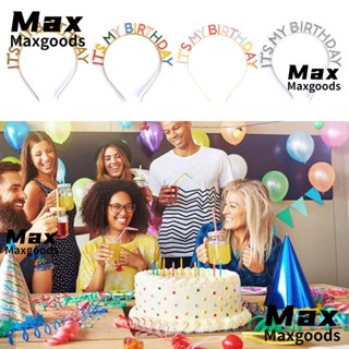 Maxg ที่คาดผมตัวอักษรสีรุ้ง โลหะผสม สีเงิน วันเกิด การออกแบบ เคลือบสีรุ้ง เครื่องประดับผม หูฟังตัวอักษร ผู้หญิง เด็กผู้หญิง