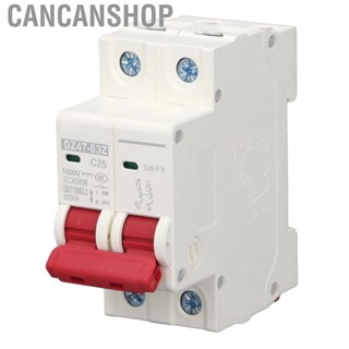 Cancanshop Circuit Breaker 2P DC1000V MCB 25A DIN Rail Mount Switch 6000A Breaking