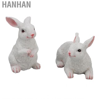 Hanhan 1 Pair Bunny Ornaments Decorations Resin Art Craft  Model Sculpt US