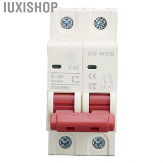 Iuxishop PV DC Circuit Breaker High Safety Electromagnetic DIN Rail Installation 40A 500V 2P for Power Supply System