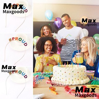 Maxg ที่คาดผม อัลลอย ลายตัวอักษร สีรุ้ง สีเงิน สีทอง เครื่องประดับผม สําหรับงานวันเกิด