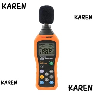 Karen เครื่องวัดระดับเสียงดิจิทัล โหมด A/C 30dB เป็น 130dB หน้าจอ LCD 1.5dB SPL สําหรับใช้ในบ้าน นอกบ้าน