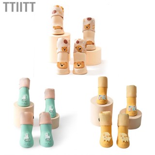 Ttiitt Pet Rain Shoes  Cute  Pattern Soft  4Pcs Dog Boots Wearproof for Walk