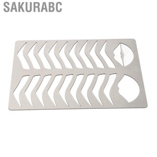 Sakurabc Eyebrow Lip Stencils  Durable Practice Thickened Brow Lips Template Brushed Silver Stainless Steel for Salon