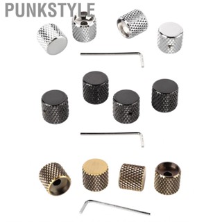 Punkstyle Flat Top Barrel Knob  Guitar 4Pcs Metal Solid with Wrench for Bass