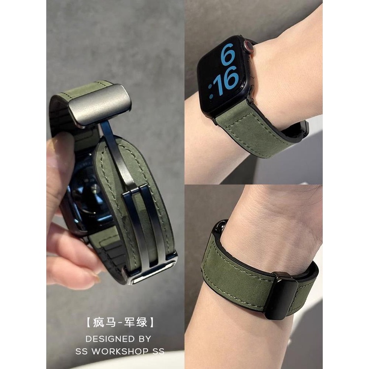 สายนาฬิกาข้อมือ สายหนังวัวแท้ หัวเข็มขัดแม่เหล็ก สําหรับ Redmi Watch 3 Active Smart Watch - รูปที่ 2