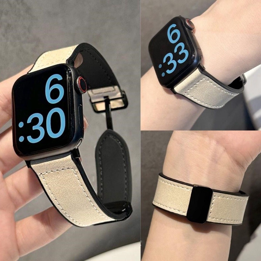 สายนาฬิกาข้อมือ สายหนังวัวแท้ หัวเข็มขัดแม่เหล็ก สําหรับ Redmi Watch 3 Active Smart Watch - รูปที่ 3