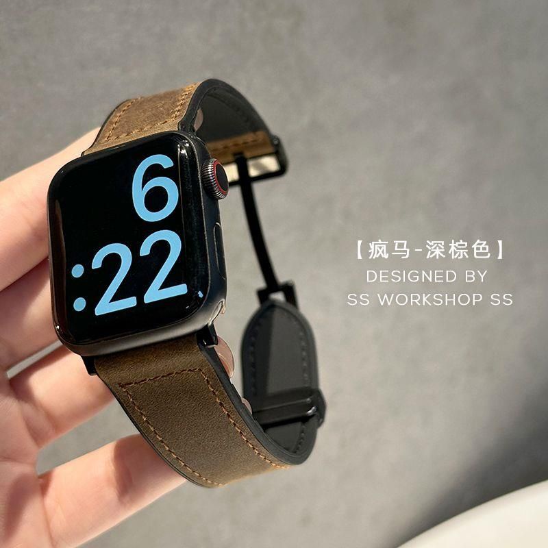 สายนาฬิกาข้อมือ สายหนังวัวแท้ หัวเข็มขัดแม่เหล็ก สําหรับ Redmi Watch 3 Active Smart Watch - รูปที่ 6