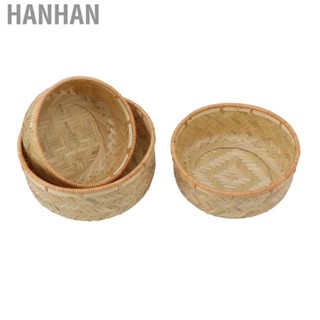 Hanhan 3PCS Woven Storage Bowls Large Exquisite Clear Grain Serving  Bowl