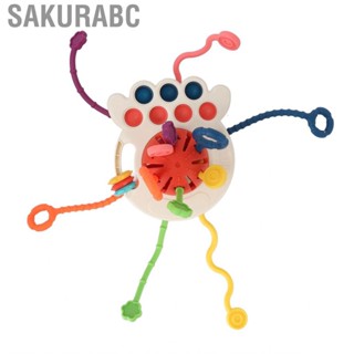 Sakurabc Pull String Toy  Easy To Clean Non Toxic Visual Development Portable Baby Teether for Home