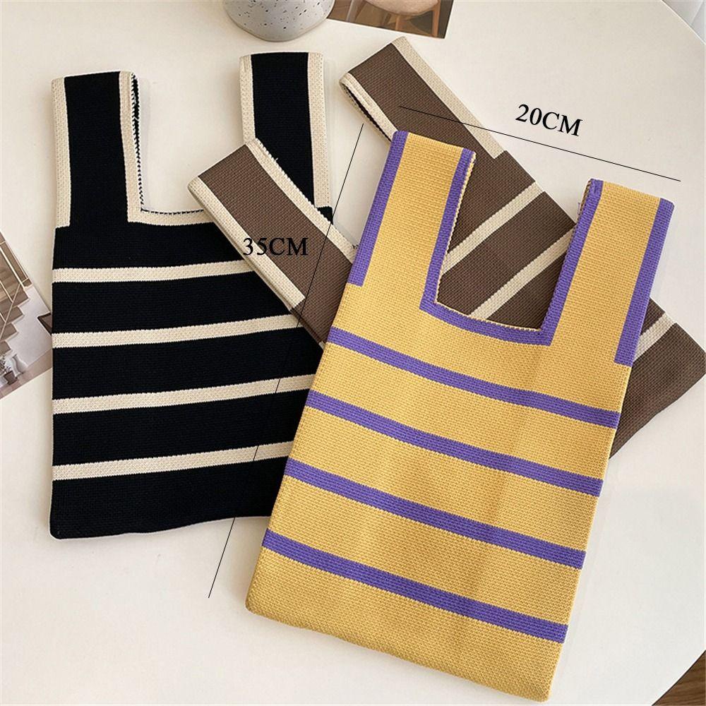 GOLF MDADAM GF-F32 กระเป๋าถือลําลอง ผ้าถัก ลายสก๊อต แฮนด์เมด