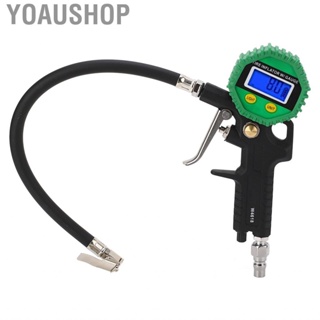 Yoaushop Tire Pressure Gauge  Universal Multifunctional Digital with Inflator for Bikes