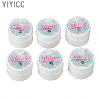 Yiyicc Shiny Glitter Gel  Set 6 Colors Holographic Soak Off UV Kit for Women Girls