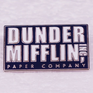 Dunder Mifflin เข็มกลัด รูปการ์ตูนอนิเมะตลก สําหรับตกแต่งกระเป๋าเป้สะพายหลัง