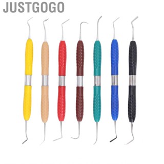 Justgogo Dental Filling Spatulas 7pcs High Accurate Resin Tools Double