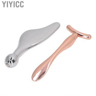 Yiyicc Face  Roller Set  2pcs Zinc Alloy Different Ends Metal Facial Promote Absorption for Cheeks Nose