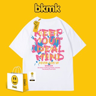 Bkmk ฮิปฮอป ฮิปฮอป หลวม เสื้อยืด แขนสั้น ฤดูร้อน ใหม่ ผ้าฝ้าย สตรีท พลัส