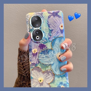 เคสโทรศัพท์มือถือ TPU แบบนิ่ม ลายดอกไม้น่ารัก สีม่วง สีชมพู สําหรับ Honor 90 Lite Pro 5G Honor90 90Lite Honor90Lite 2023