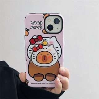 เคสโทรศัพท์มือถือซิลิโคน ลายการ์ตูน Capybara น่ารัก กันกระแทก สําหรับ Apple Iphone 14Promax 13 11 12 13Pro