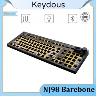 Keydous NJ98 ชุดคีย์บอร์ดไร้สาย บลูทูธ 2.4G 3 โหมด 98 คีย์