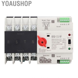 Yoaushop Dual Power Automatic Transfer Switch  Changeover 50 60Hz 80A PC Silver ATS for Shopping Center