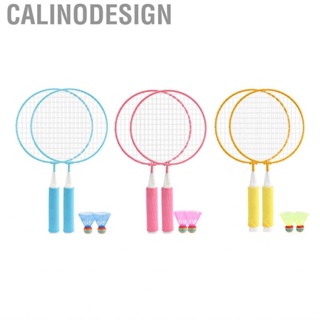 Calinodesign Children Badminton Racket Set  Alloy Frame Slip Proof Handle Large Mesh Kids for Outdoor Exercise