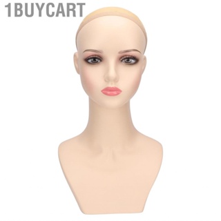 1buycart Female Mannequin Head PVC Weather Resistant Stable Pink Make Up Bald