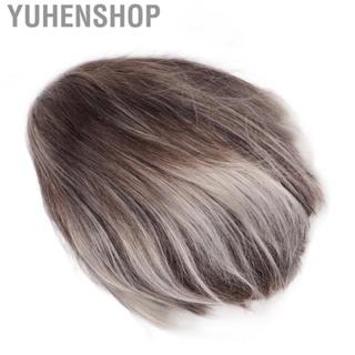 Yuhenshop Men Short Wig  Fashionable Vintage Male Synthetic Easy Cleaning Elegant Adjustable for Daily Elderly Women