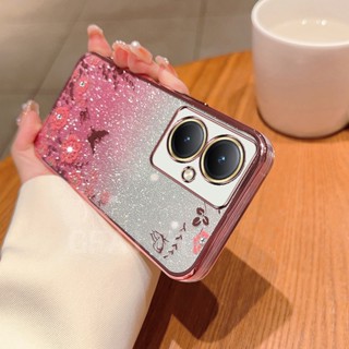 พร้อมส่ง เคสโทรศัพท์มือถือแบบใส กันกระแทก กันรอยเลนส์กล้อง ลายดอกไม้ หรูหรา สําหรับ VIVO Y27 Y78 Y36 5G 4G Y02t Y02 Y02A Y22 Y22 Y35 2022 Y16 Y27 Y78