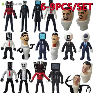 โมเดลฟิกเกอร์ อนิเมะ Skibidi Toilet Action Figure Speakerman TV Man Monitor Man ของเล่นสําหรับเด็ก เก็บสะสม 9 ชิ้น