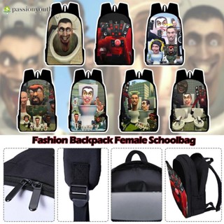 skibidi toilet backpack for kids/Skibidi กระเป๋าเป้สะพายหลัง พิมพ์ลาย